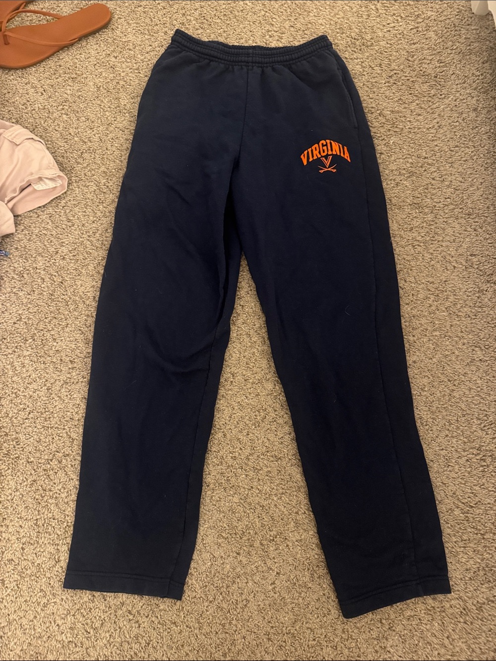 Virginia Navy Sweatpants with Orange Logo